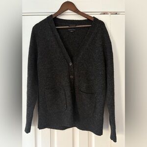 Pendleton‎ Washable Shetland Wool Cozy Dark Grey Cardigan Sweater Size M
